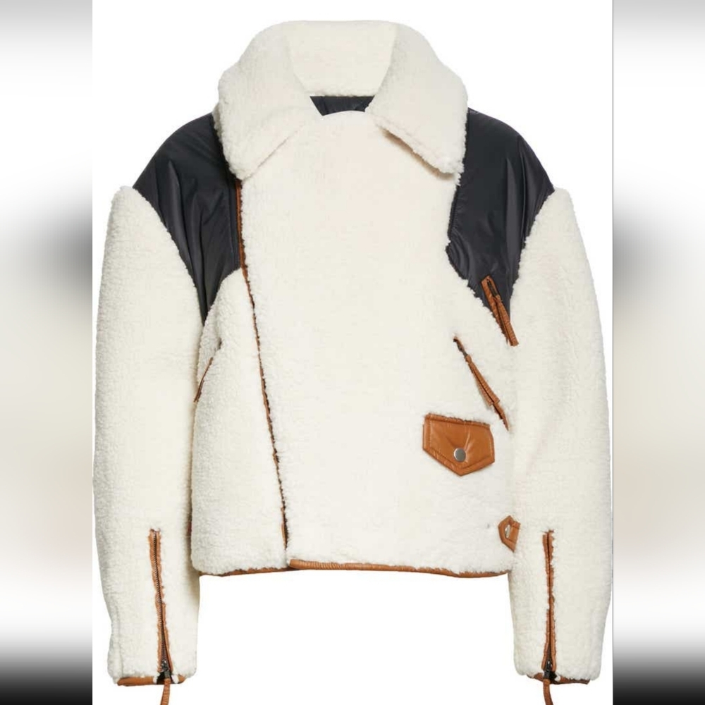 FRAME Fur & Nylon Moto Jacket